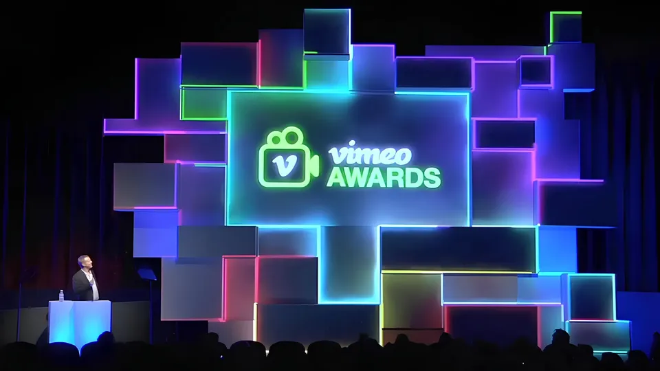 The Vimeo Awards stage, projection-mapped